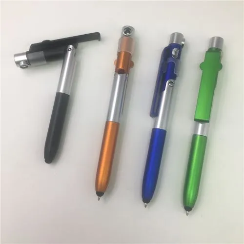 4 In1 스타일러스 팁 휴대폰 홀더 LED 조명 볼펜